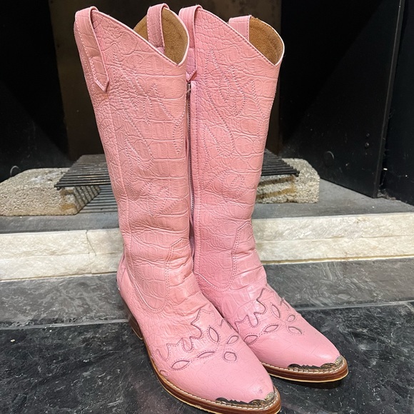 Mahli the Label Pink leather Cowboy boots - Picture 2 of 8